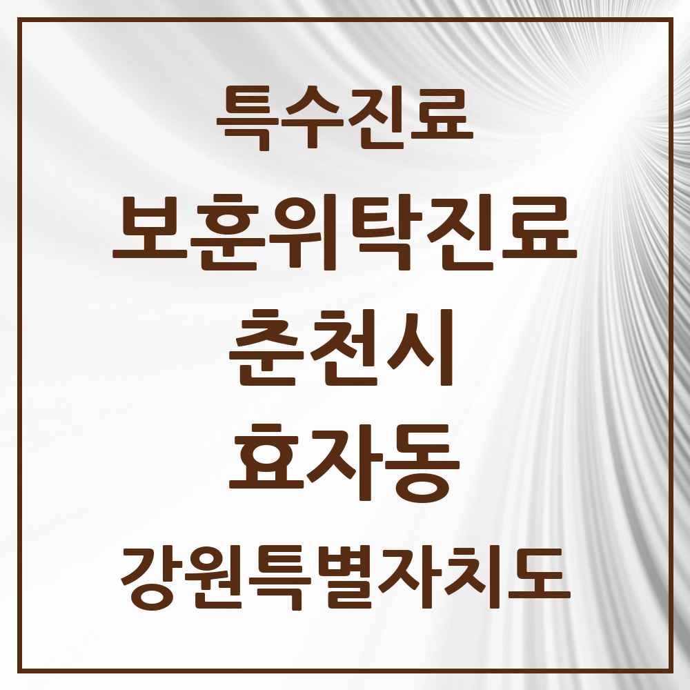 2025 강원특별자치도 춘천시 효자동 보훈위탁진료 요양기관 의원·병원 목록 2곳