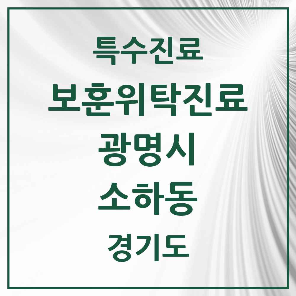 2025 경기도 광명시 소하동 보훈위탁진료 요양기관 의원·병원 목록 2곳