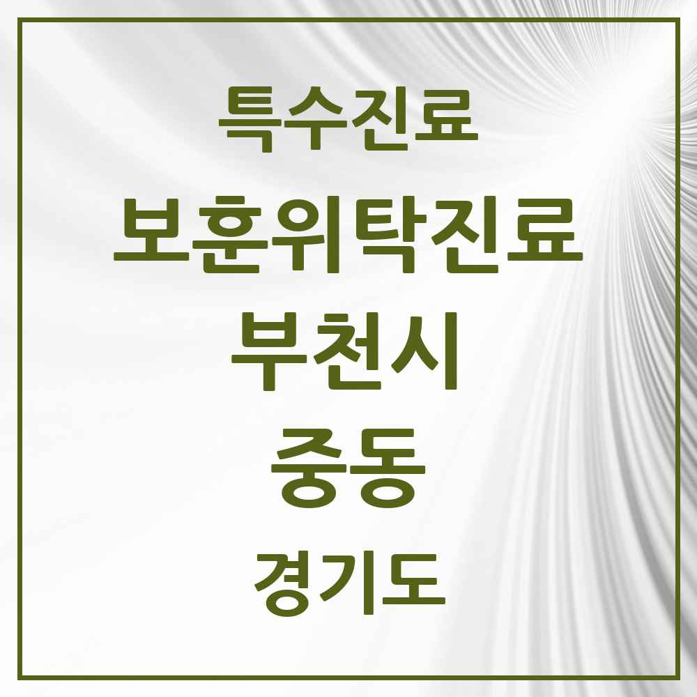 2025 경기도 부천시 중동 보훈위탁진료 요양기관 의원·병원 목록 1곳