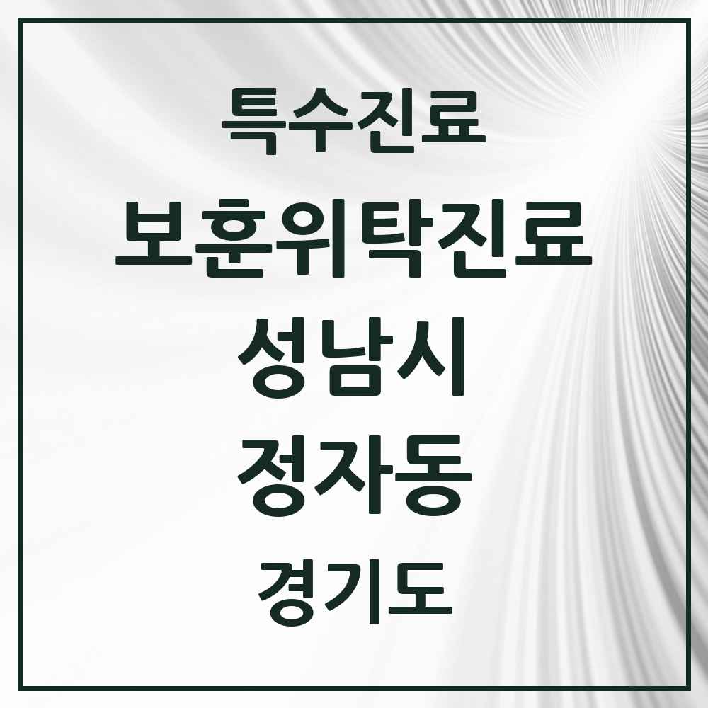 2025 경기도 성남시 정자동 보훈위탁진료 요양기관 의원·병원 목록 1곳