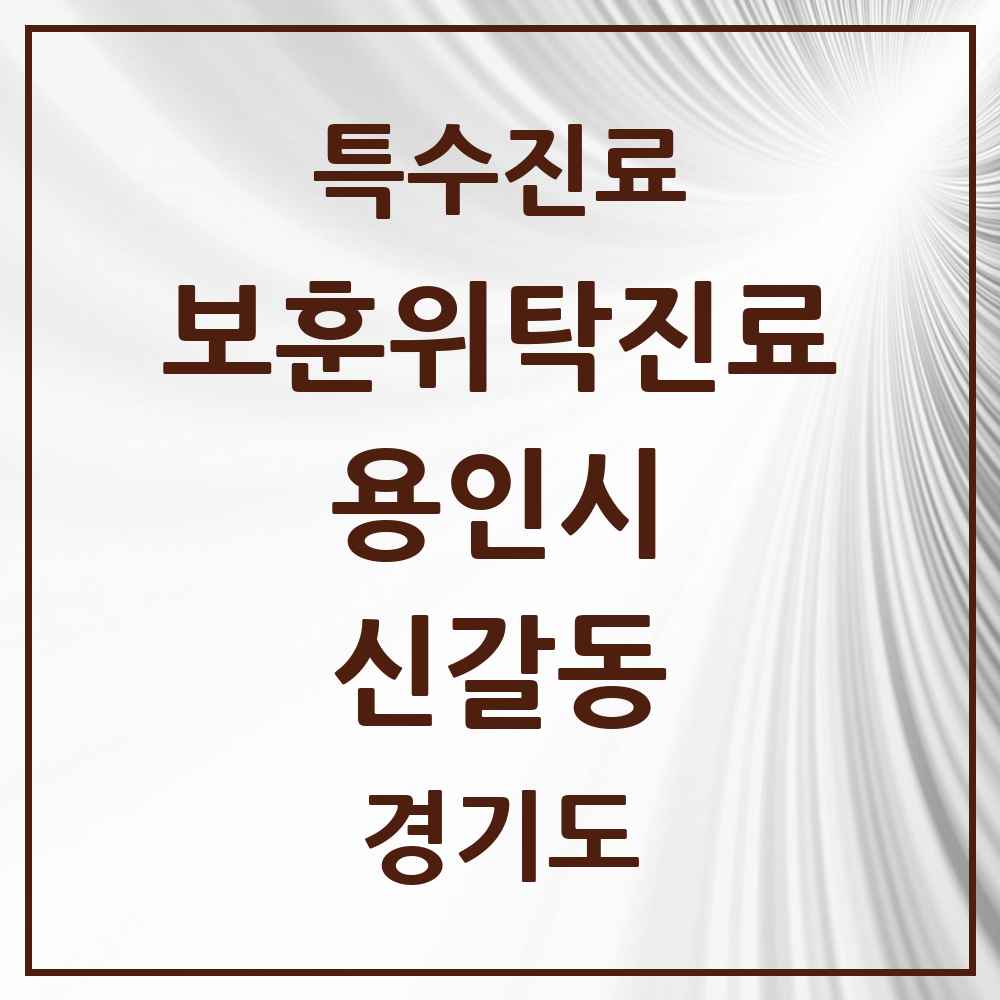2025 경기도 용인시 신갈동 보훈위탁진료 요양기관 의원·병원 목록 2곳