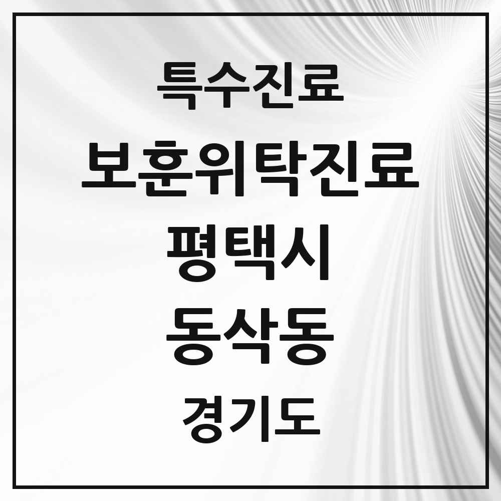 2025 경기도 평택시 동삭동 보훈위탁진료 요양기관 의원·병원 목록 1곳