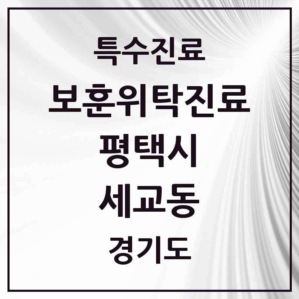 2025 경기도 평택시 세교동 보훈위탁진료 요양기관 의원·병원 목록 1곳