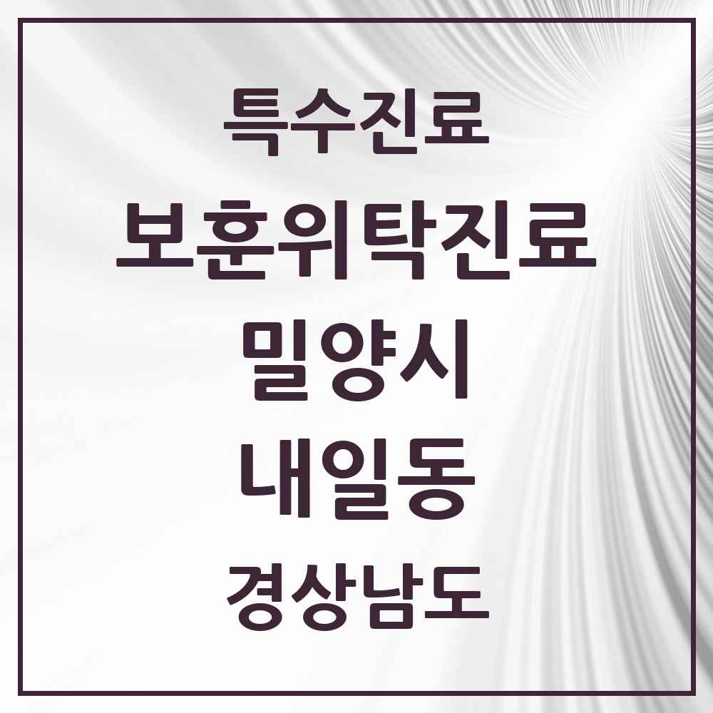 2025 경상남도 밀양시 내일동 보훈위탁진료 요양기관 의원·병원 목록 1곳