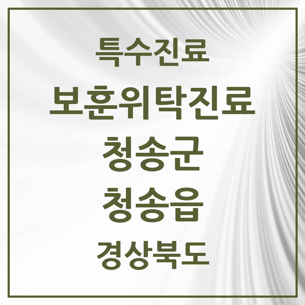 2025 경상북도 청송군 청송읍 보훈위탁진료 요양기관 의원·병원 목록 1곳