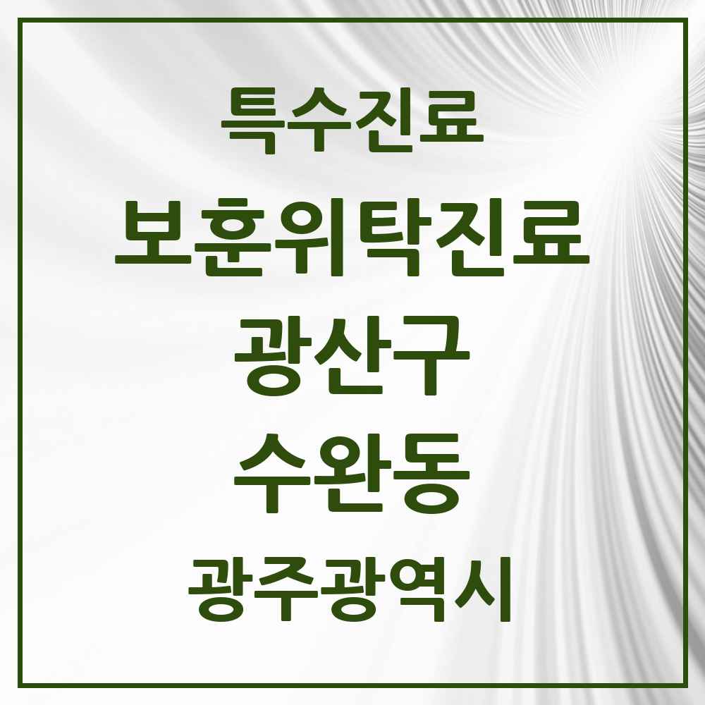 2025 광주광역시 광산구 수완동 보훈위탁진료 요양기관 의원·병원 목록 1곳