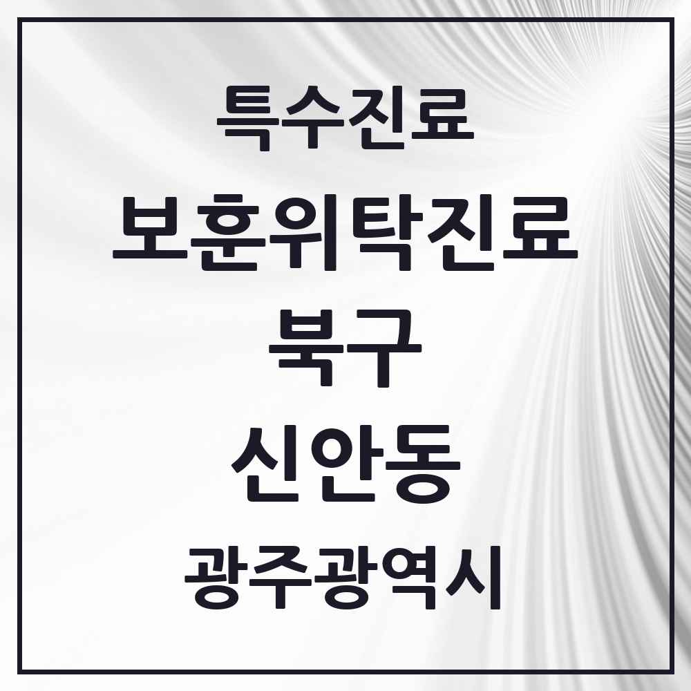 2025 광주광역시 북구 신안동 보훈위탁진료 요양기관 의원·병원 목록 1곳
