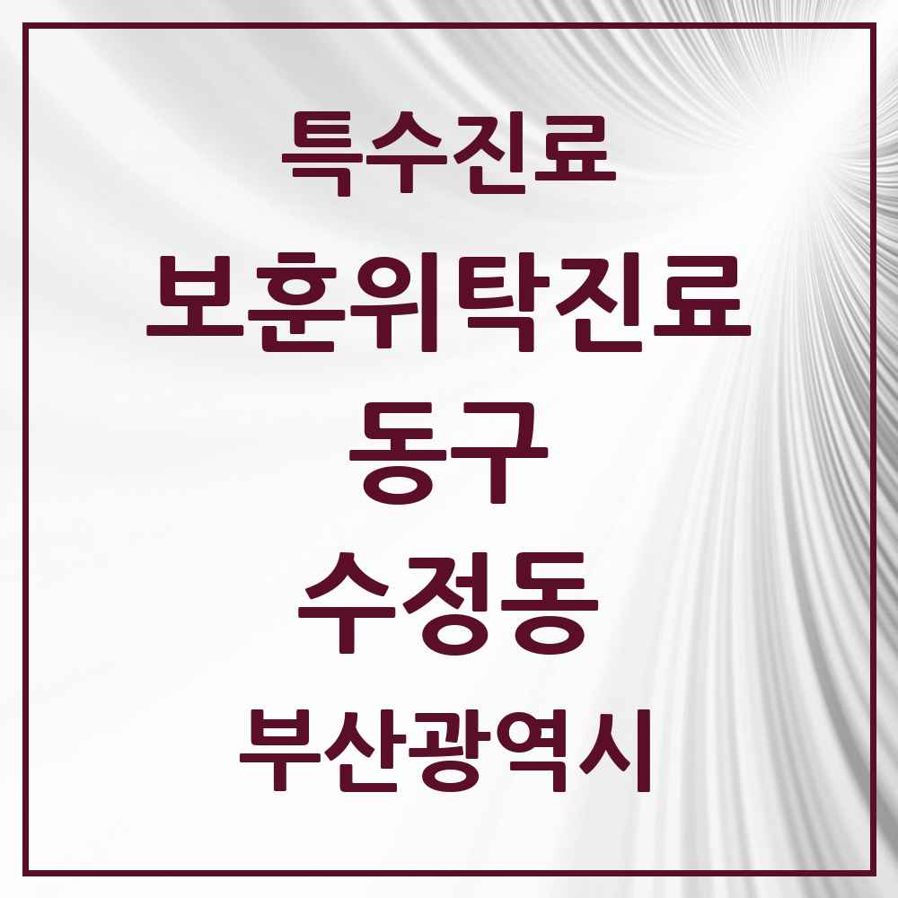 2025 부산광역시 동구 수정동 보훈위탁진료 요양기관 의원·병원 목록 1곳