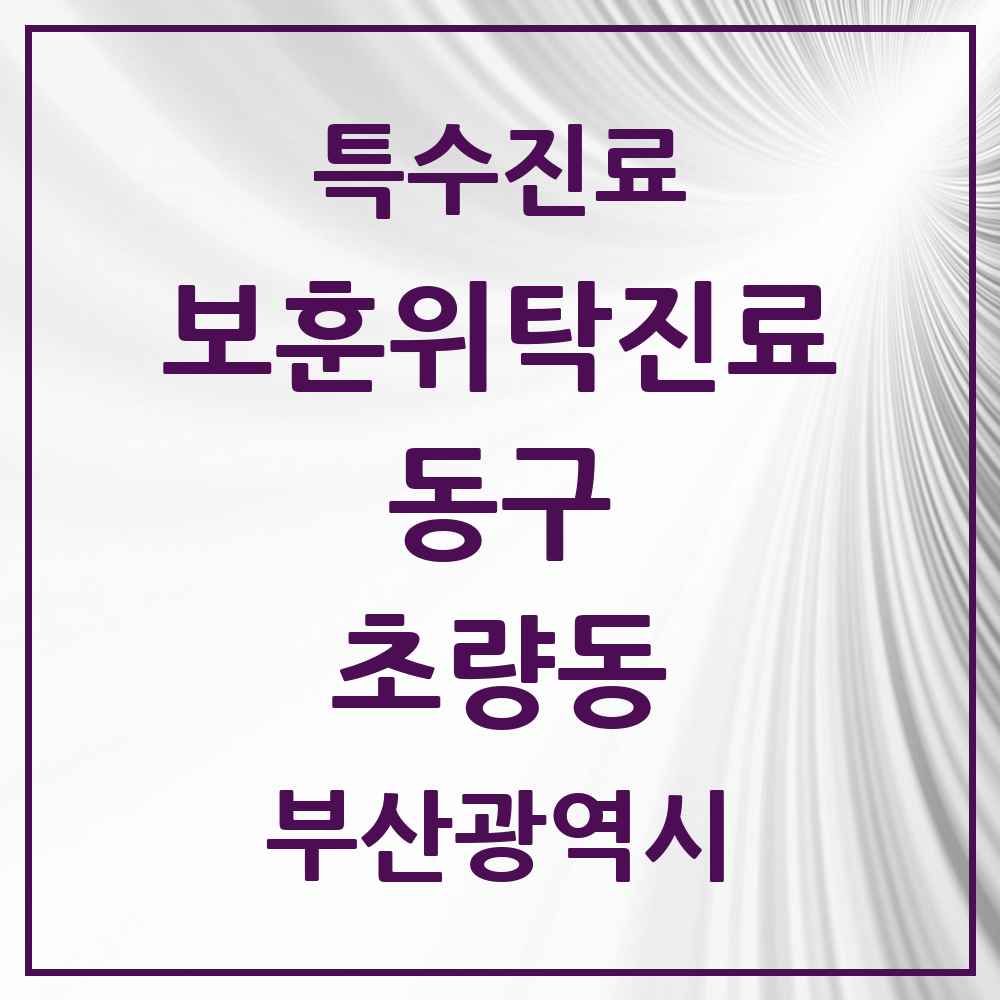 2025 부산광역시 동구 초량동 보훈위탁진료 요양기관 의원·병원 목록 1곳