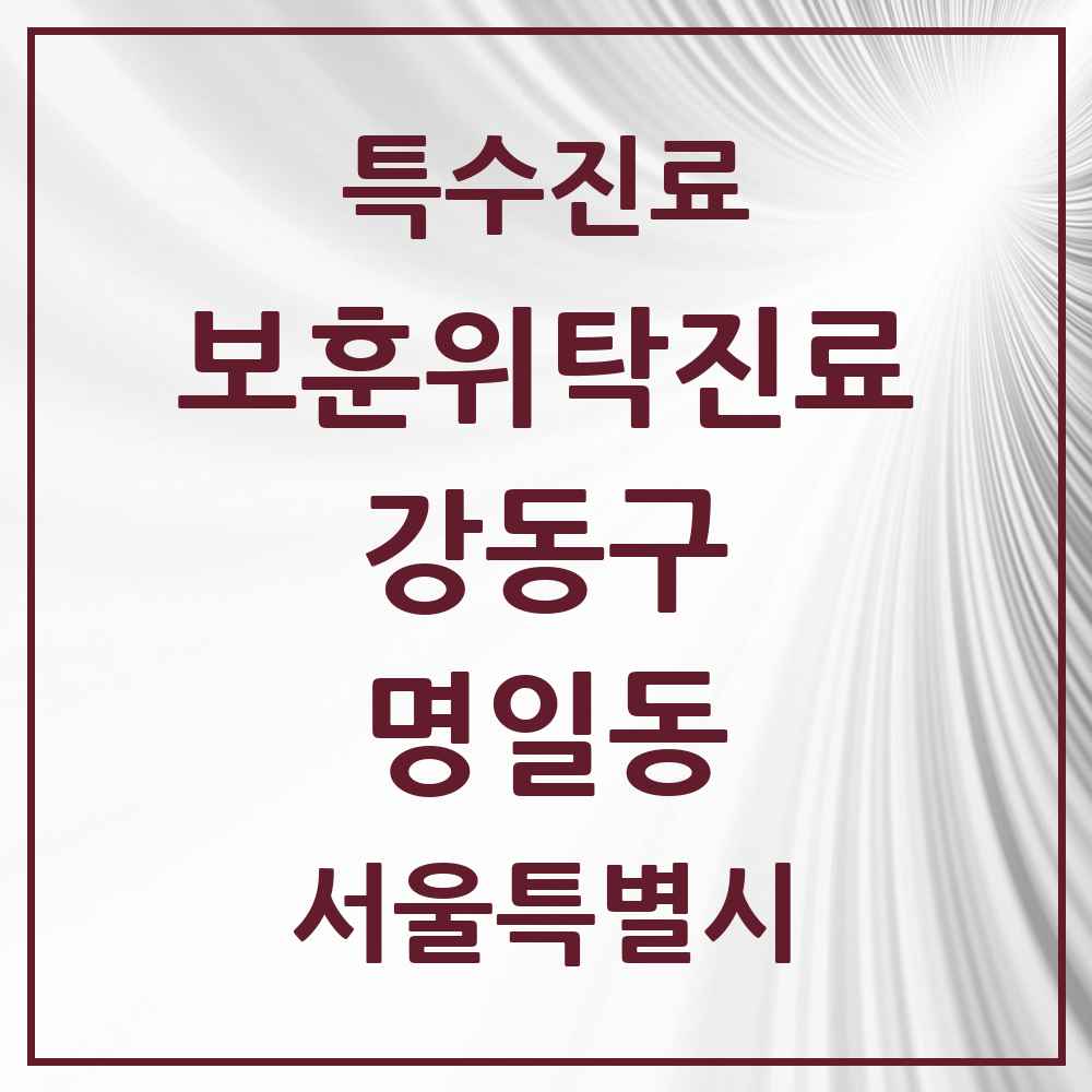 2025 서울특별시 강동구 명일동 보훈위탁진료 요양기관 의원·병원 목록 1곳