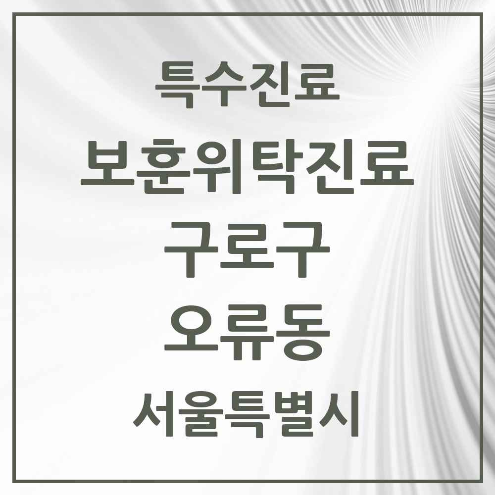 2025 서울특별시 구로구 오류동 보훈위탁진료 요양기관 의원·병원 목록 1곳