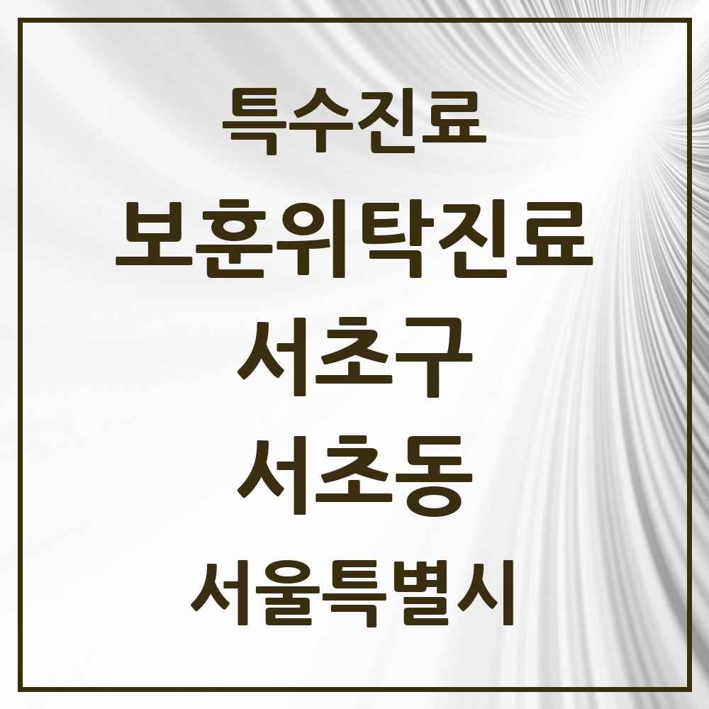 2025 서울특별시 서초구 서초동 보훈위탁진료 요양기관 의원·병원 목록 3곳