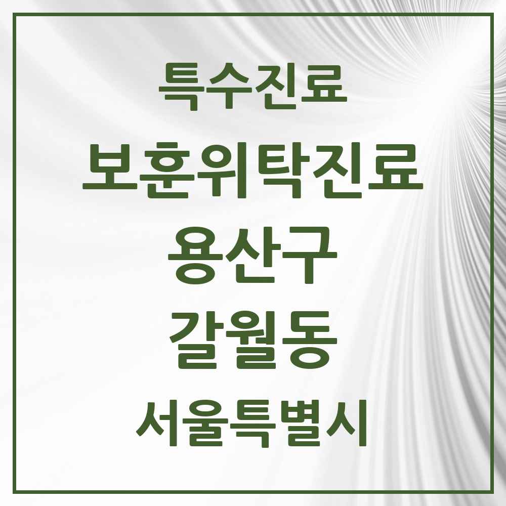 2025 서울특별시 용산구 갈월동 보훈위탁진료 요양기관 의원·병원 목록 1곳