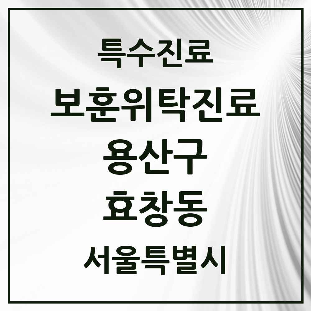 2025 서울특별시 용산구 효창동 보훈위탁진료 요양기관 의원·병원 목록 1곳