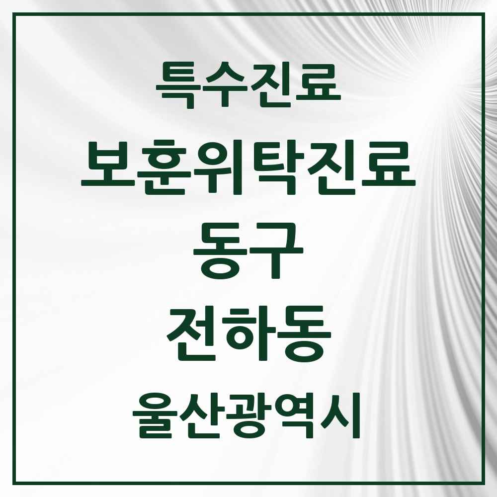 2025 울산광역시 동구 전하동 보훈위탁진료 요양기관 의원·병원 목록 1곳