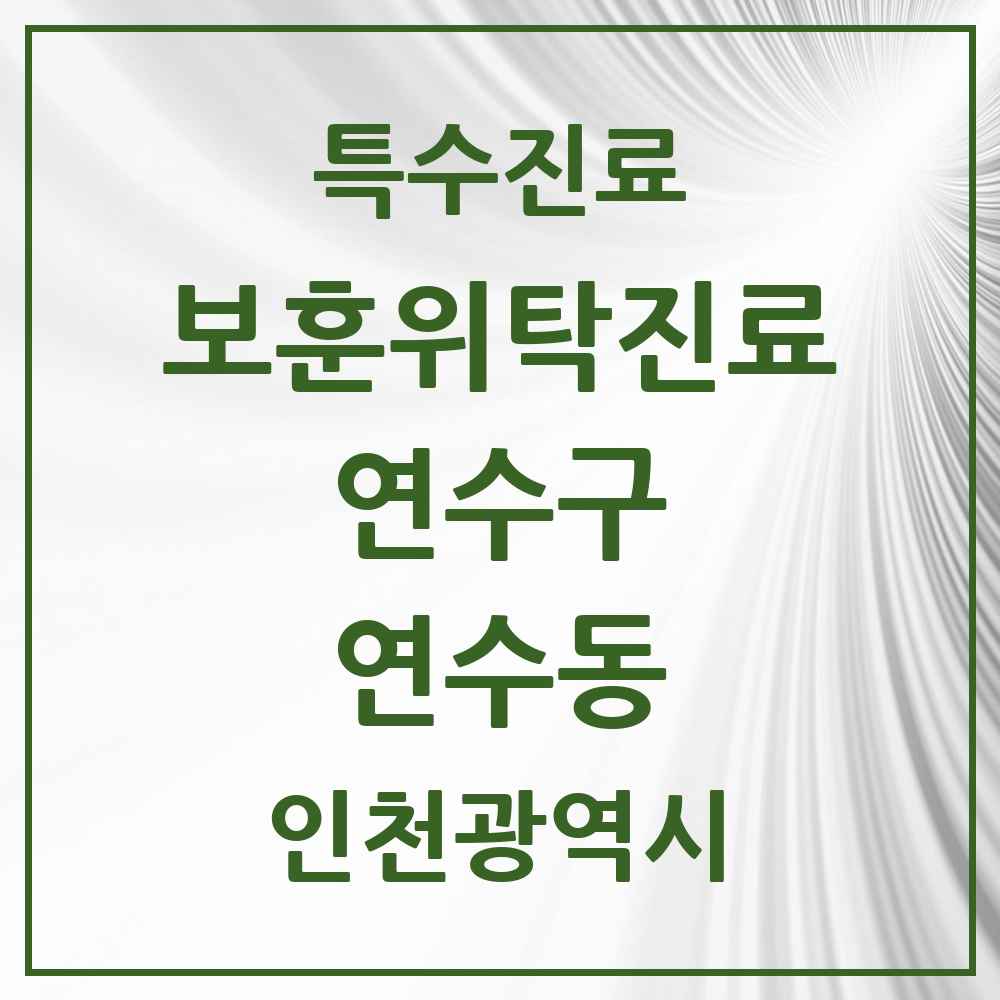 2025 인천광역시 연수구 연수동 보훈위탁진료 요양기관 의원·병원 목록 1곳