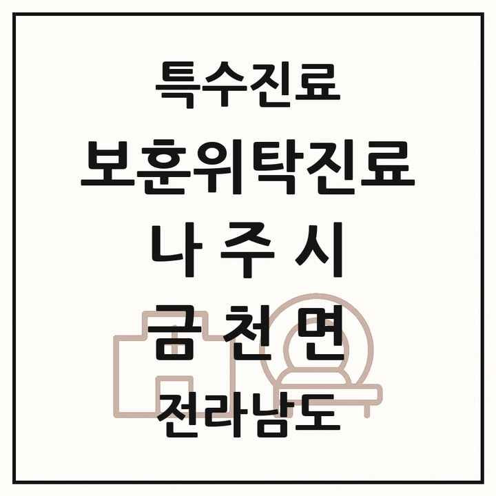 2026 전라남도 나주시 금천면 보훈위탁진료 요양기관 의원·병원 목록 1곳