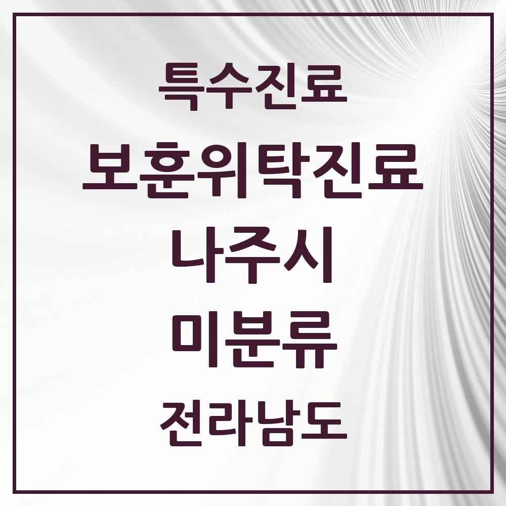 2025 전라남도 나주시 미분류 보훈위탁진료 요양기관 의원·병원 목록 1곳