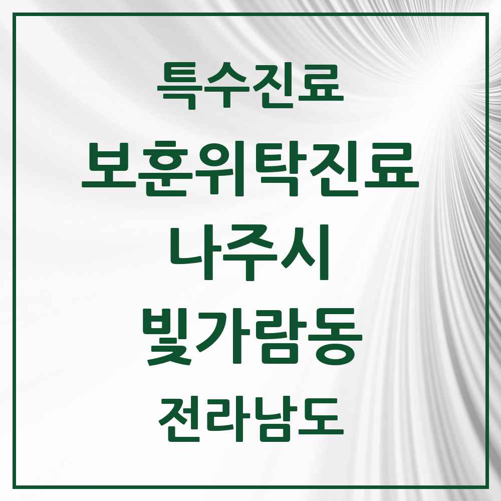 2025 전라남도 나주시 빛가람동 보훈위탁진료 요양기관 의원·병원 목록 1곳