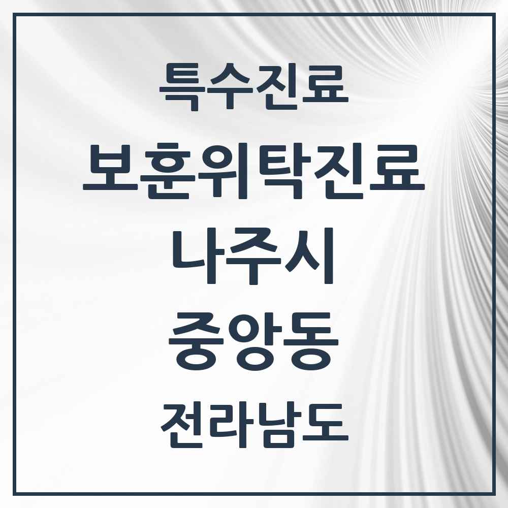 2025 전라남도 나주시 중앙동 보훈위탁진료 요양기관 의원·병원 목록 1곳