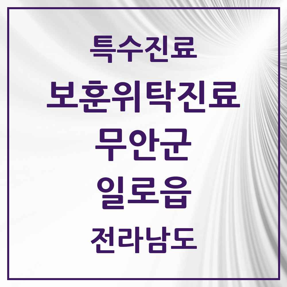 2025 전라남도 무안군 일로읍 보훈위탁진료 요양기관 의원·병원 목록 1곳