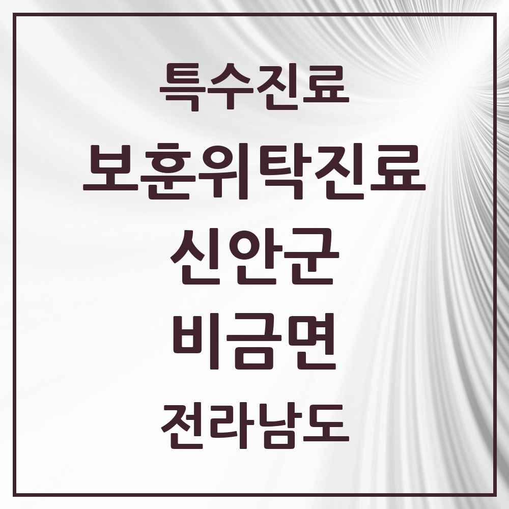 2025 전라남도 신안군 비금면 보훈위탁진료 요양기관 의원·병원 목록 1곳