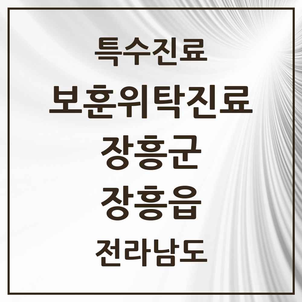 2025 전라남도 장흥군 장흥읍 보훈위탁진료 요양기관 의원·병원 목록 2곳