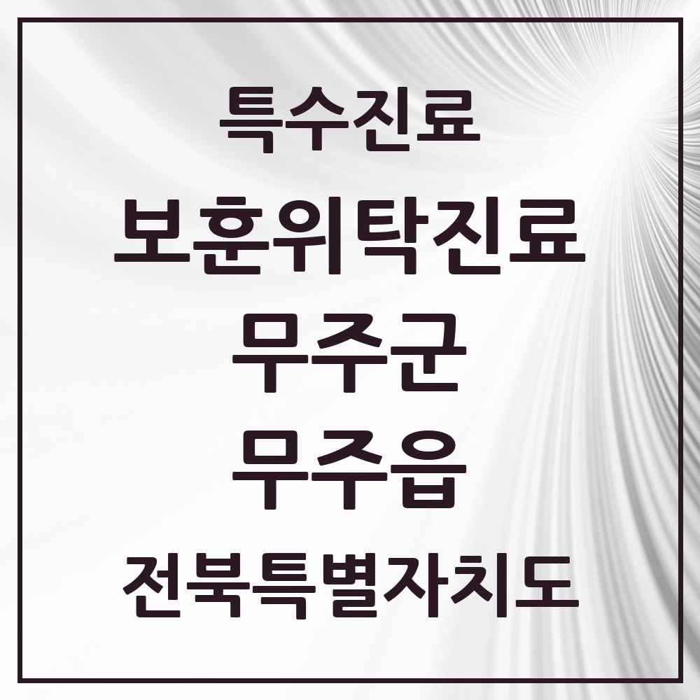 2025 전북특별자치도 무주군 무주읍 보훈위탁진료 요양기관 의원·병원 목록 2곳