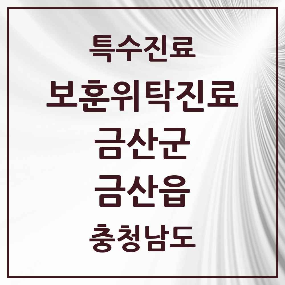 2025 충청남도 금산군 금산읍 보훈위탁진료 요양기관 의원·병원 목록 3곳