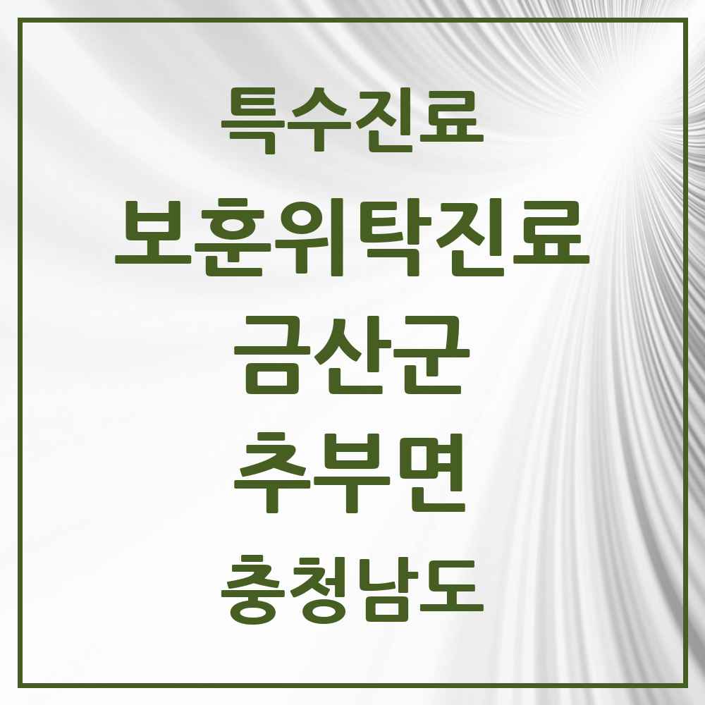 2025 충청남도 금산군 추부면 보훈위탁진료 요양기관 의원·병원 목록 1곳