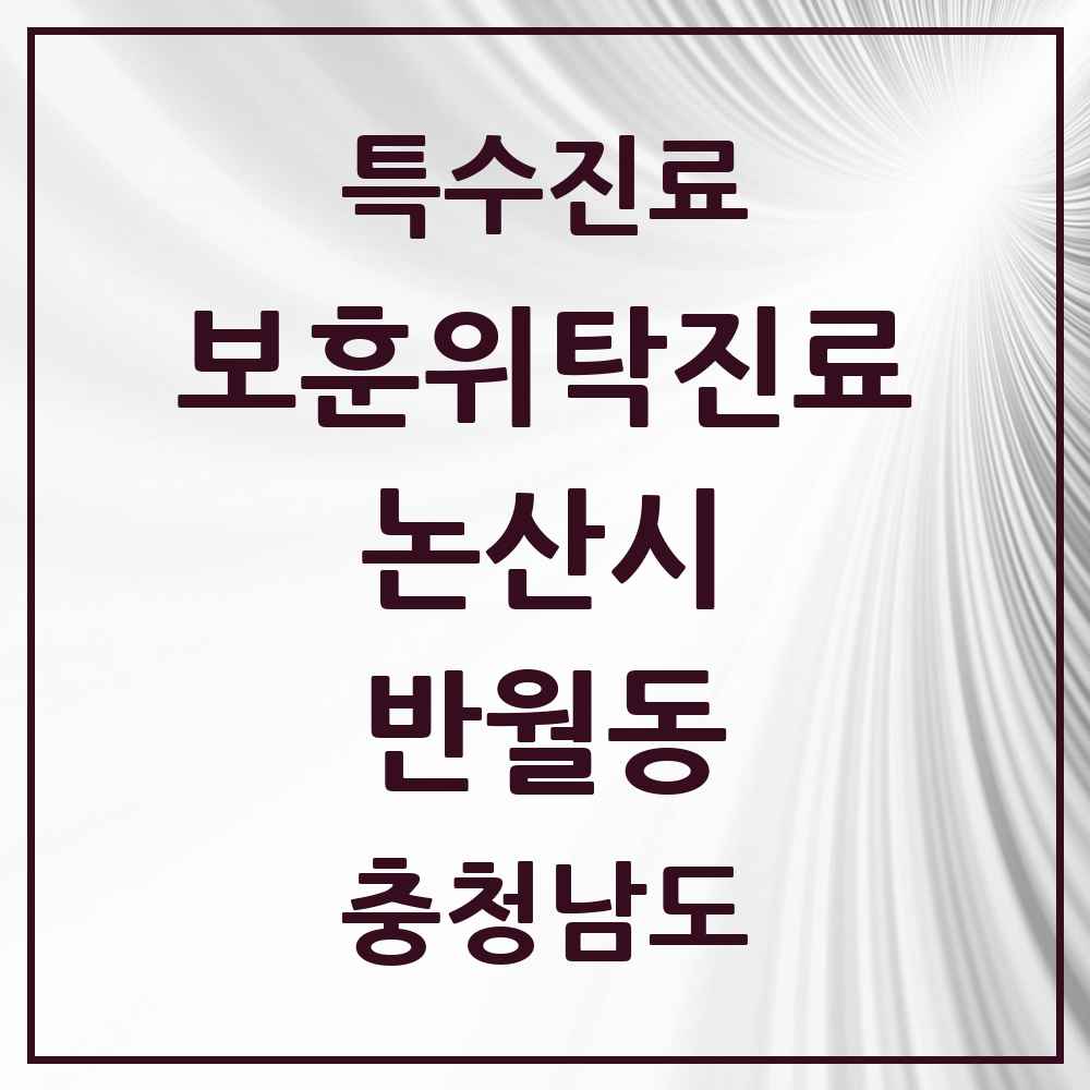 2025 충청남도 논산시 반월동 보훈위탁진료 요양기관 의원·병원 목록 2곳