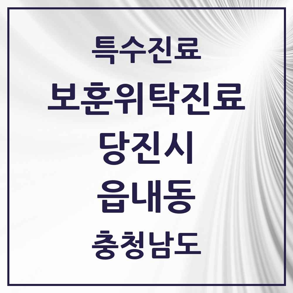 2025 충청남도 당진시 읍내동 보훈위탁진료 요양기관 의원·병원 목록 3곳