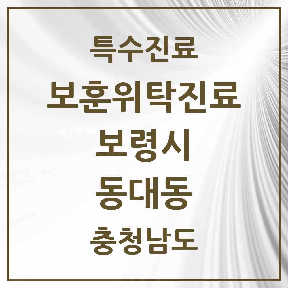 2025 충청남도 보령시 동대동 보훈위탁진료 요양기관 의원·병원 목록 1곳