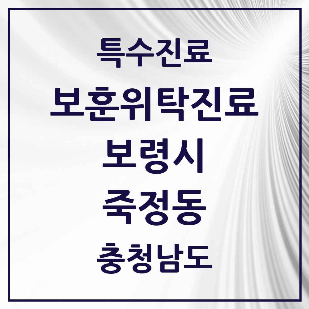 2025 충청남도 보령시 죽정동 보훈위탁진료 요양기관 의원·병원 목록 1곳