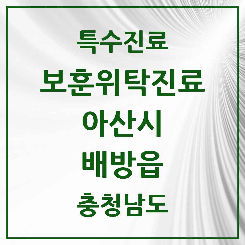 2025 충청남도 아산시 배방읍 보훈위탁진료 요양기관 의원·병원 목록 1곳