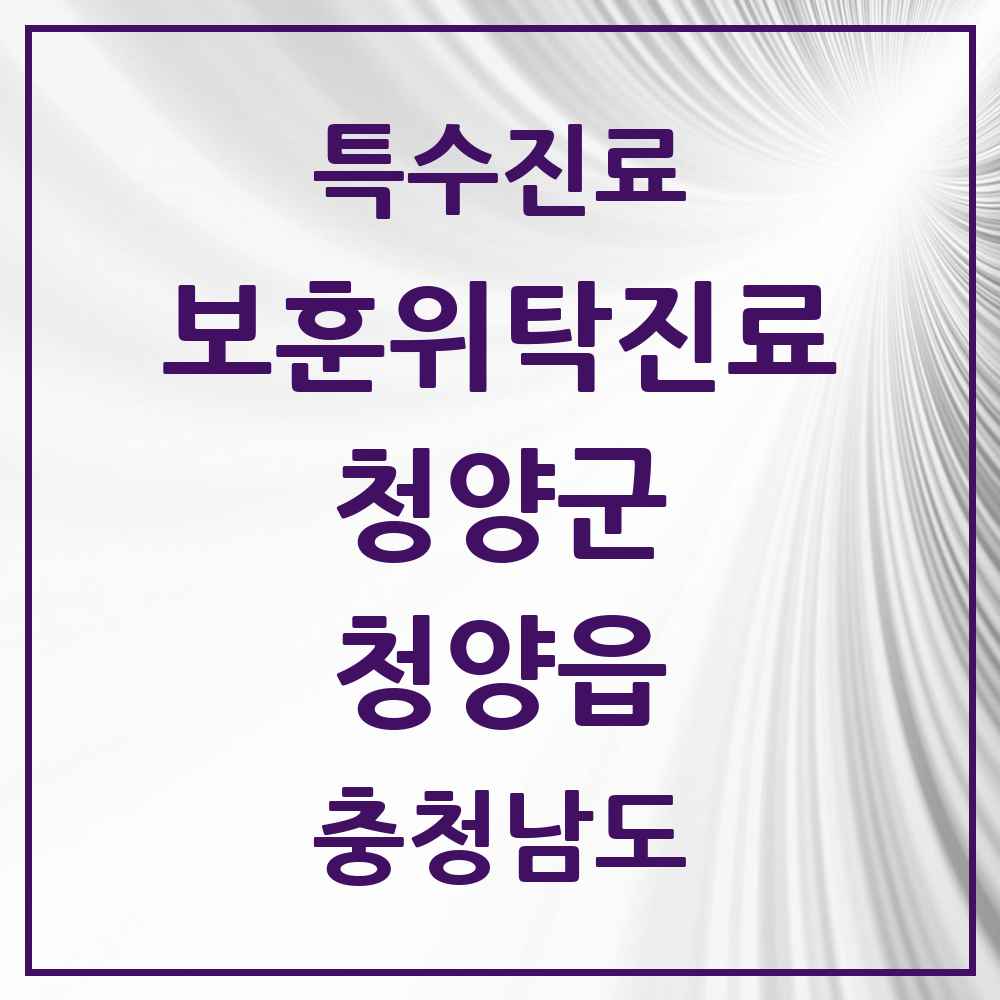 2025 충청남도 청양군 청양읍 보훈위탁진료 요양기관 의원·병원 목록 2곳