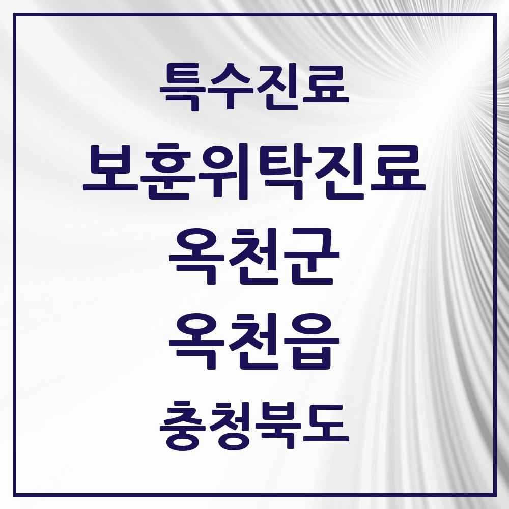 2025 충청북도 옥천군 옥천읍 보훈위탁진료 요양기관 의원·병원 목록 2곳