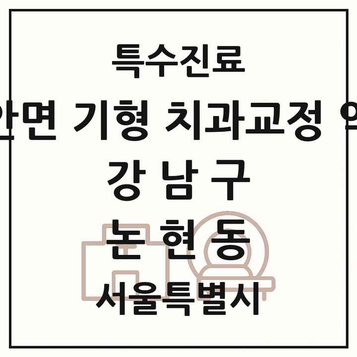 2026 서울특별시 강남구 논현동 선천성 악안면 기형 치과교정 악정형 기관 의원·병원 목록 1곳