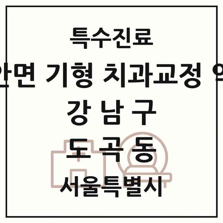 2026 서울특별시 강남구 도곡동 선천성 악안면 기형 치과교정 악정형 기관 의원·병원 목록 1곳