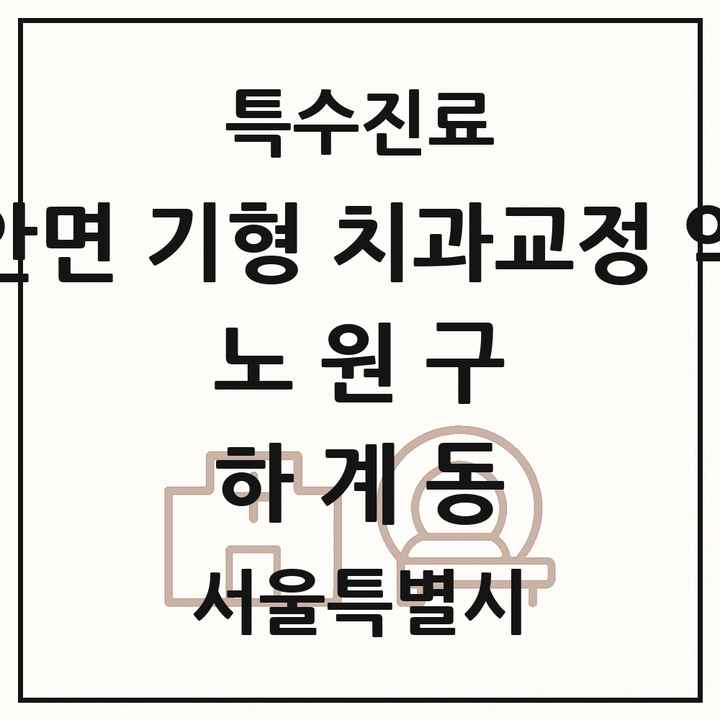 2026 서울특별시 노원구 하계동 선천성 악안면 기형 치과교정 악정형 기관 의원·병원 목록 1곳