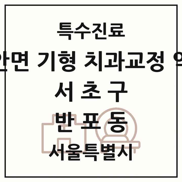 2026 서울특별시 서초구 반포동 선천성 악안면 기형 치과교정 악정형 기관 의원·병원 목록 1곳