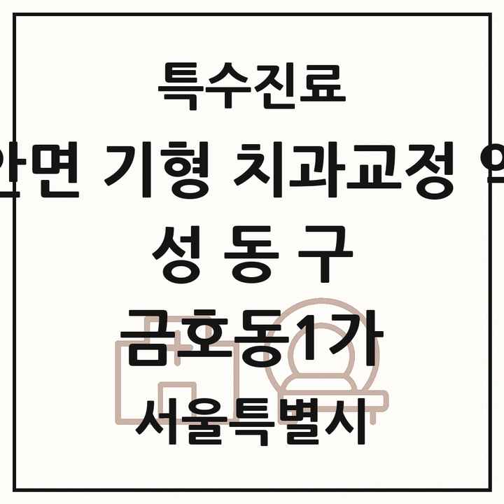 2026 서울특별시 성동구 금호동1가 선천성 악안면 기형 치과교정 악정형 기관 의원·병원 목록 1곳
