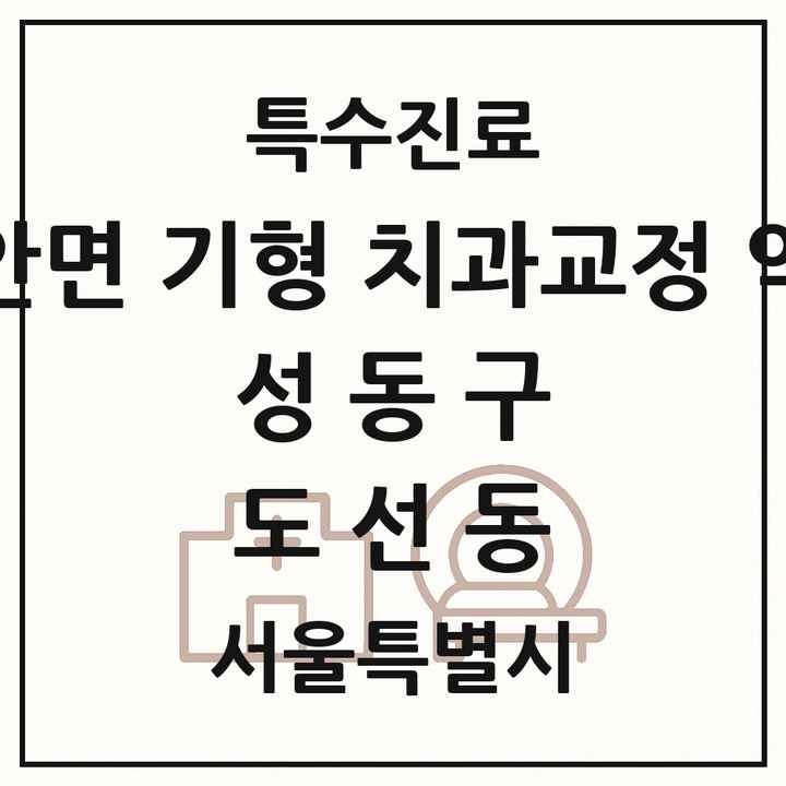 2026 서울특별시 성동구 도선동 선천성 악안면 기형 치과교정 악정형 기관 의원·병원 목록 1곳