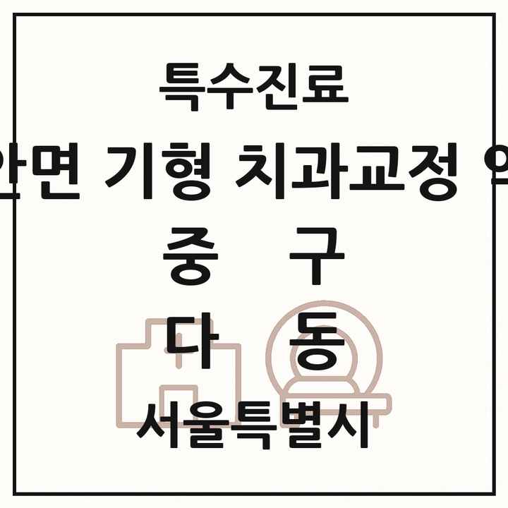 2026 서울특별시 중구 다동 선천성 악안면 기형 치과교정 악정형 기관 의원·병원 목록 1곳