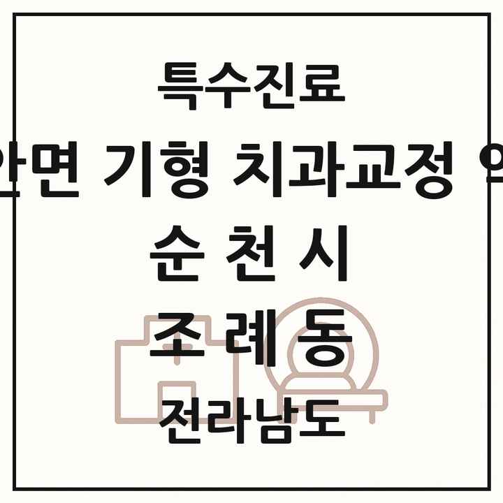 2026 전라남도 순천시 조례동 선천성 악안면 기형 치과교정 악정형 기관 의원·병원 목록 1곳
