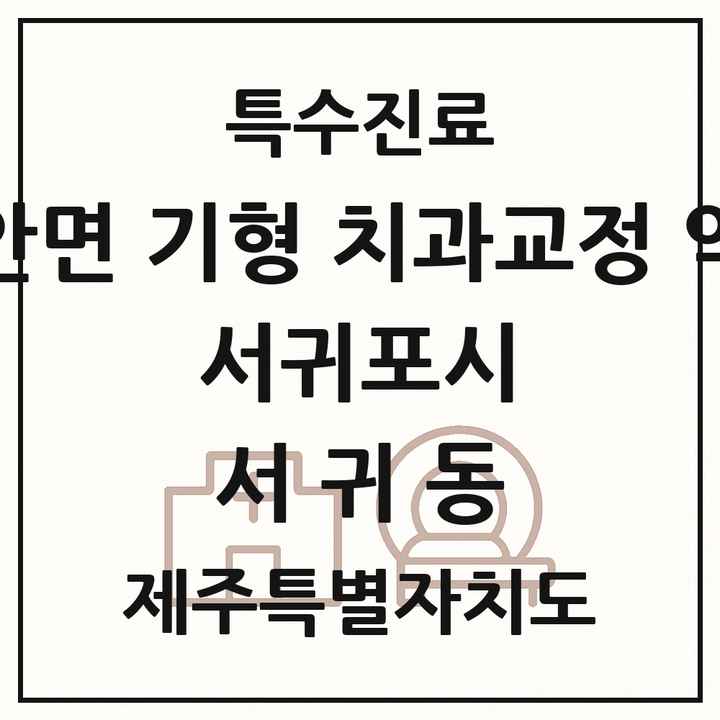 2026 제주특별자치도 서귀포시 서귀동 선천성 악안면 기형 치과교정 악정형 기관 의원·병원 목록 1곳