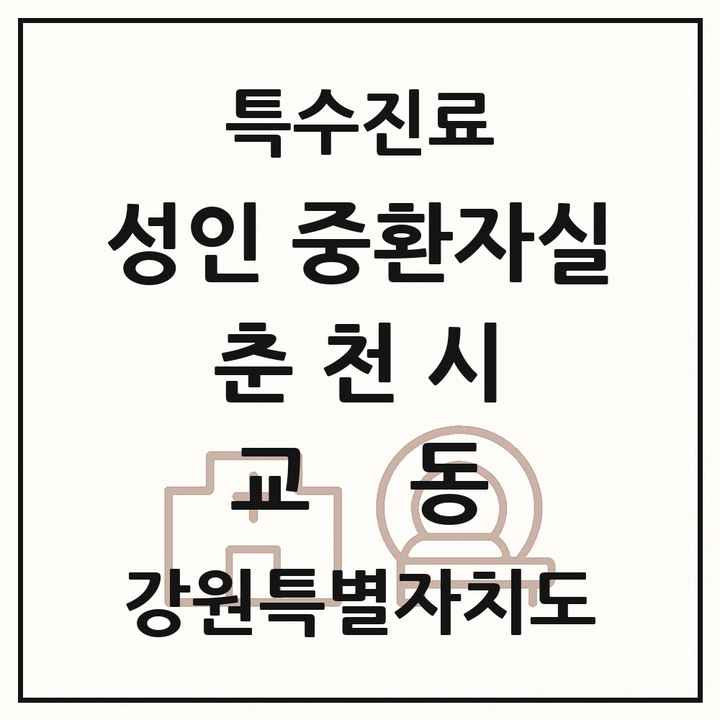 2026 강원특별자치도 춘천시 교동 성인 중환자실 의원·병원 목록 1곳