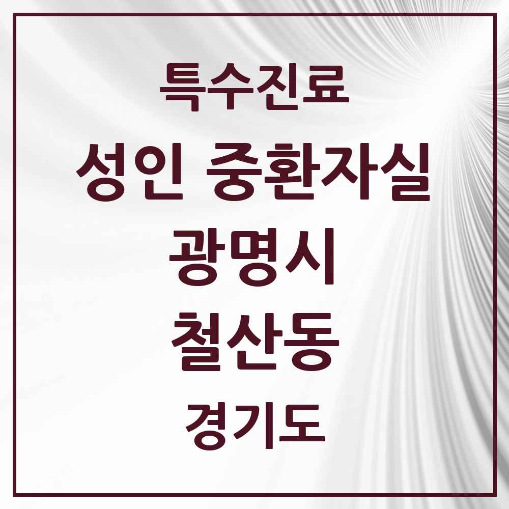 2025 경기도 광명시 철산동 성인 중환자실 의원·병원 목록 1곳