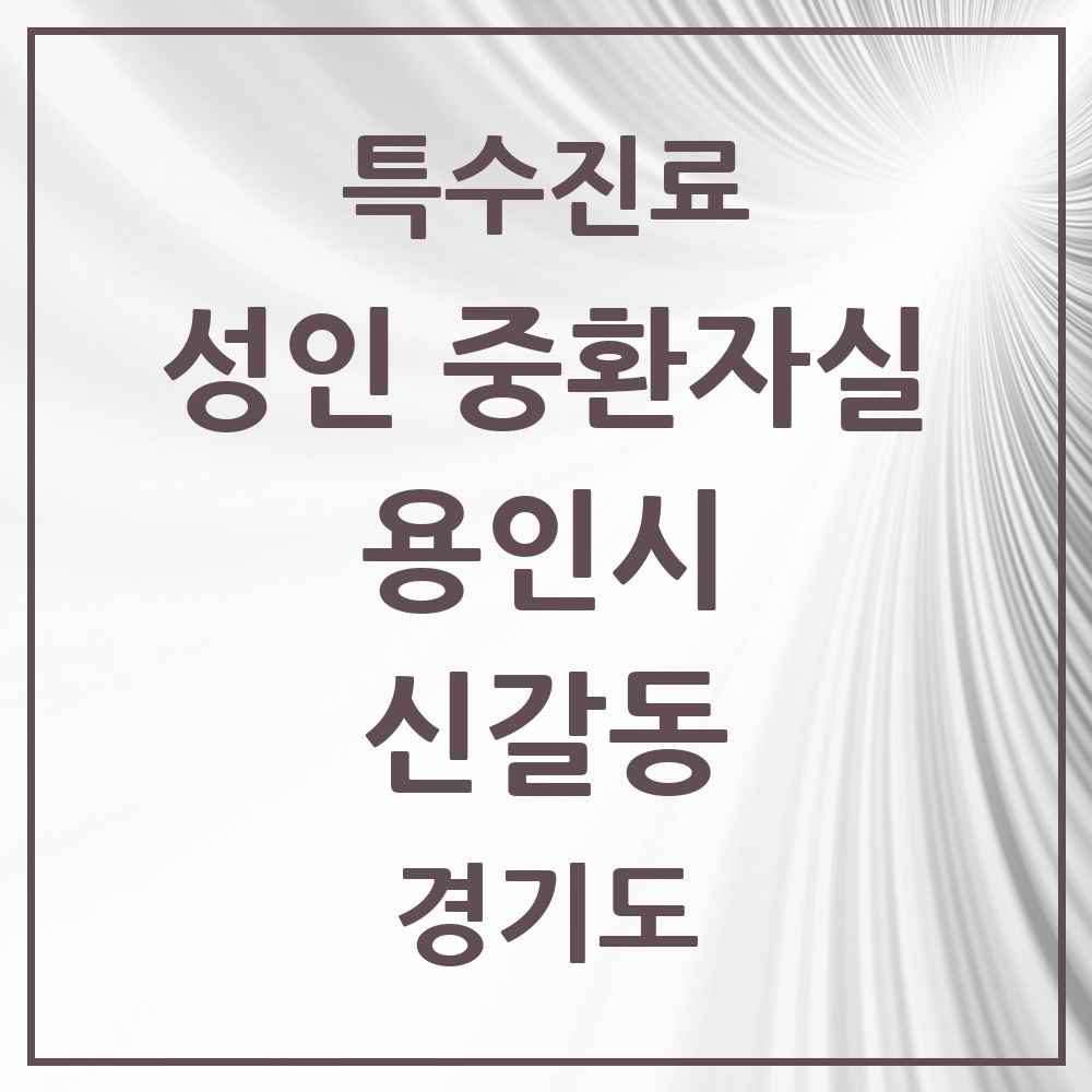 2025 경기도 용인시 신갈동 성인 중환자실 의원·병원 목록 1곳