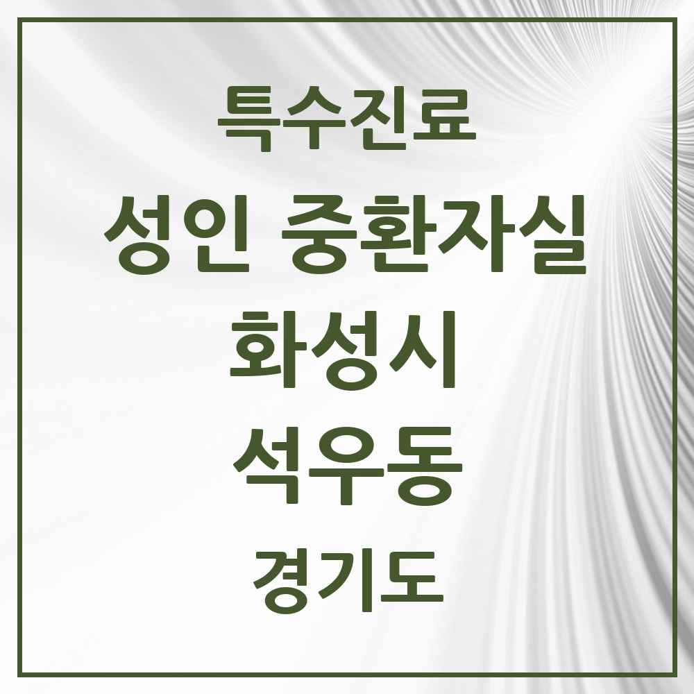 2025 경기도 화성시 석우동 성인 중환자실 의원·병원 목록 1곳